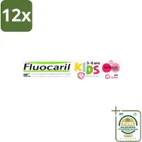 FLUOCARIL Kids - Bi-Fluoride - Tandpasta - Met Aardbeiensmaak - 3 tot 6 jaar - 50 ml - Voordeelverpakking - 12 stuks - Kinder tandpasta - Aardbeiensmaak tandpasta