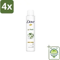 Dove Go Fresh - Deospray - Groene Thee & Komkommer - 200 ml - Voordeelverpakking - 4 stuks - Go Fresh - Deodorant