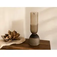 Pomax Diabolo Vaas - Windlicht Smoke Glas Ø16,5 x H44 cm