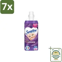 Soupline 7 x - Wasverzachter - Lavendel - 45 Wasbeurten - 1L - Grootverpakking - Wasverzachter - Wasgoed Verzorgen - Wasresultaat - Wasmachine - Wasverzachter Lentebloesem