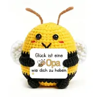 Sonstiges Gebreide bij, geluksbringer voor opa, knuffel, handgemaakt van wol en katoen, cadeau voor verjaardag, kerst, paasadventskalender of andere gelegenheden