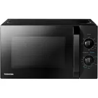 Toshiba MW2-MG20PE(BK) Magnetron, 700 W, met knapperige grill- en combifunctie, 5 vermogensniveaus, 1000 W grillvermogen, zwart – 20 liter grillcapaciteit