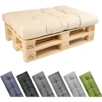 Garronda Palletkussen 120x80 cm 12 cm Waterafstotend UV- en Waterbestendig voor Palletbank GD-0252 Cappuccino