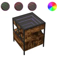 vidaXL Salontafel met Infinity LED 40x40x51 cm gerookt eikenkleurig