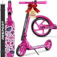RE:SPORT Citystep voor Kinderen & Volwassenen - Kinderstep - Step met Grote Wielen 200mm - Inklapbaar & Verstelbaar - Tot 100kg - Inclusief Bel & Draagriem - Kickscooter