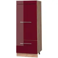 Vicco Opbergkast Fame-Line, Bordeauxrode hoogglans/Goudkleurig Eiken, 60 cm