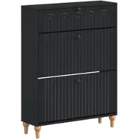 vidaXL Schoenenkast ALKMAAR 78 x 24 x 103 cm Bewerkt hout Zwart