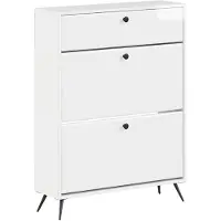 vidaXL Schoenenkast BREDA 78 x 24 x 103 cm Bewerkt hout Hoogglans Wit
