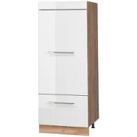Vicco Opbergkast Fame-Line, Wit Hoogglans/Goudkleurig Eiken, 60 cm