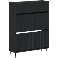 vidaXL Schoenenkast ZWOLLE 78 x 24 x 103 cm Bewerkt hout Zwart
