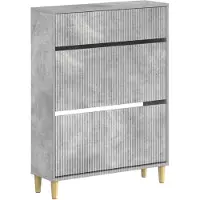vidaXL Schoenenkast ARNHEM 78 x 24 x 103 cm Bewerkt hout Betongrijs