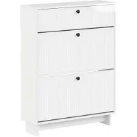 vidaXL Schoenenkast EDE 78 x 24 x 103 cm Bewerkt hout Hoogglans Wit
