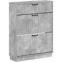 vidaXL Schoenenkast HOORN 78 x 24 x 100 cm Bewerkt hout Betongrijs