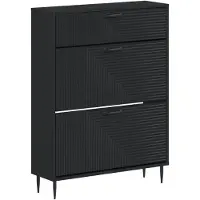 vidaXL Schoenenkast HAARLEM 78 x 24 x 103 cm Bewerkt hout Zwart