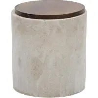 5five Simply Smart Wattenschijfjeshouder, opbergdoos, polyresin, beige, 200157A