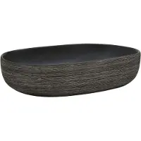 vidaXL Opzetwasbak ovaal 59x40x14 cm keramiek grijs en zwart
