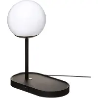 Atmosphera Bollenlamp - - H33 cm - Metaal - Zwart - LED 5W - Telefoonoplader