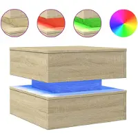 vidaXL Salontafel met LED-verlichting 50x50x40 cm sonoma eiken