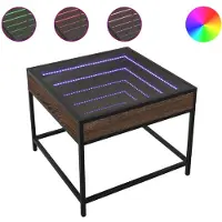 vidaXL Salontafel met Infinity LED 50x50x41 cm bruin eikenkleurig
