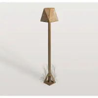 MORETTI Sokkellamp buiten Silva Edge, brons / oud-messing, Messing, Landelijk, Sokkellamp