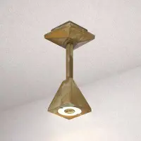 MORETTI LED buiten plafondlamp Silva Edge, hoogte 26 cm, antiek messing Edge, brons / oud-messing, Messing, Landelijk, plafondlamp