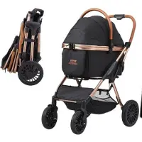 OEM Hondenbuggy, 59x85x105 cm, aluminium, zwart