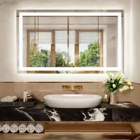 Sonstiges LED-spiegel voor de badkamer, 70x100 cm, 3 lichtkleuren, dimbaar, anti-condens, touchbediening, IP44
