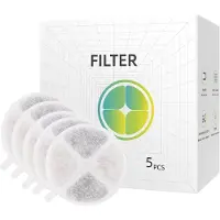 Petsuper Vervangingsfilters voor huisdierenwaterfontein, 5 stuks. 4-traps filtertechnologie voor fonteinen van 1,8 liter (62 oz)