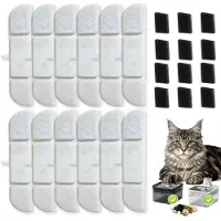 Sonstiges Katzenbrunnen vervangingsfilters, 8 stuks, geschikt voor DownyPaw DPWFP6, inclusief 8 filters en 8 schuimfilters