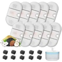 Sonstiges Katzenbrunnen filterset, 10 stuks, voor drinkfonteinen van 2,1 liter, met koolstoffilters en schuimfilters, vervangingsfilters PLWF002