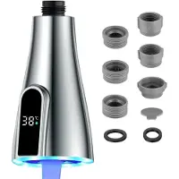 Sonstiges LED-kraanverlengstuk met temperatuurindicator, 2 kleuren, zwenkbaar, M22/M24, chroom