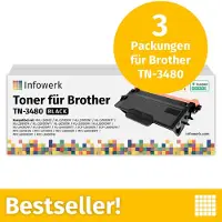 Infowerk NIEUW: Toner voor Brother TN3480, compatibel met Brother DCP 5500, HL-L 5000, MFC-L 5700, e.d., 3 stuks