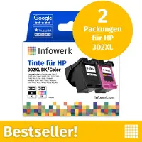 Infowerk NIEUW: Inktcartridges voor HP 302XL, multipack (BK/C/M/Y), 2 stuks