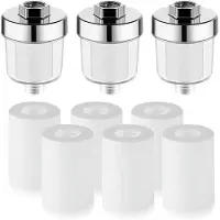 Sonstiges Waterfilter voor douche, 3 stuks met 6 vervangingsfilters, universele douchekopfilter voor hard water