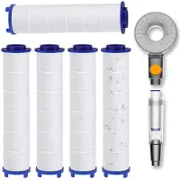 Sonstiges Filterelementen van PP-katoen, 5 stuks, voor douchekoppen, voor het verwijderen van chloor, afmetingen 9,5 x 2 cm, universeel