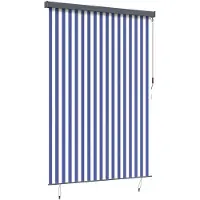vidaXL Rolgordijn Blauw en Wit 180 x 250 cm Stof en Aluminium
