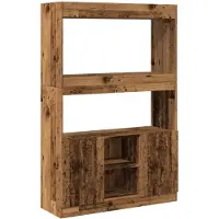 vidaXL Hoge kast 92x33x140 cm bewerkt hout oud houtkleurig