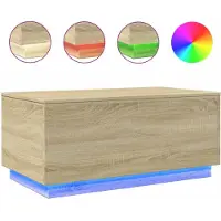 DKD Home Decor Salontafel met LED-verlichting 90x50x40 cm sonoma eikenkleurig