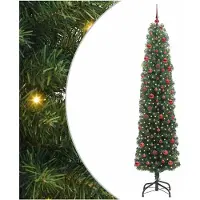 vidaXL Kunstkerstboom Groen 210 cm PVC en Staal en Kunststof