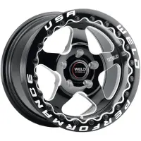 Weld S904 17x10 Ventura Beadlock 5x114.3 ET 49 BS 7.42 Gloss BLK MIL DIA 78.1