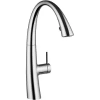 Kwc ZOE Keukenmengkraan 27.2cm 3/8 inch flexibele slang 1 kraangat Chroom glans