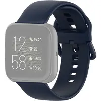 Mobigear Dotted Siliconen Bandje voor Fitbit Versa - Blauw