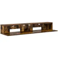 vidaXL - studiobureau - Gerookt - eiken - 152 - x - 36 - x - 19,5 - cm - Bewerkt - hout