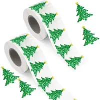 OEM 1000 kerstboomstickers - Zelfklevend en waterdicht - 3 x 2,5 cm