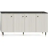PELC Direct24 SIERRA SR8 Ladekast met 4 deuren in Cashmere/Marmoroptik, 185 x 86 x 39 cm