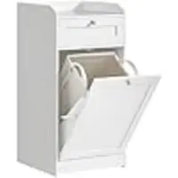 Vasagle Badkamermeubel met wasmand, badkamermeubel met 1 lade en 1 wasmand, uitneembare wasmand met handgrepen
