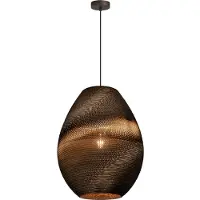 Masterlight 1-lichts hanglamp Carta Pineapple Think-paper cacao Ø 49cm