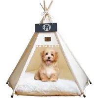 Famanu tipi tent voor huisdieren met een comfortabel pluche kussen - verkrijgbaar in verschillende kleuren en maten