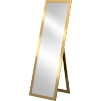 Styler Staande spiegel, 46x146 cm, goud, glanzend, rechthoekig, MDF-frame, spiegel voor het hele lichaam, geschikt voor op de vloer, voor hal of slaapkamer, modern, decoratief