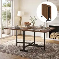 STILVORA eettafel met uitschuifbare functie en klapontwerp, uitschuifbare tafel met een afmeting van 120x80 cm, tafel met een stevige, hoogwaardige metalen onderconstructie, minimalistische stijl